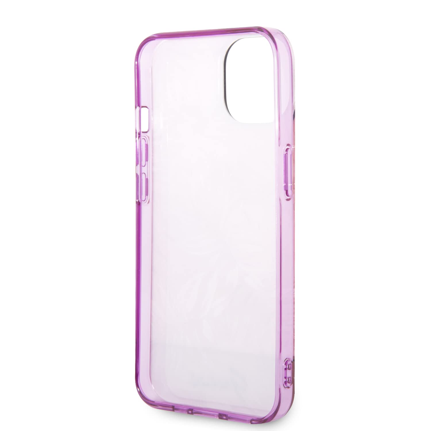 Guess - Funda para iPhone 14 Plus en Hojas Rosadas IML, PC/TPU, Funda rígida cómoda y Duradera con Puertos accesibles, absorción de Golpes y Logotipo de la Firma