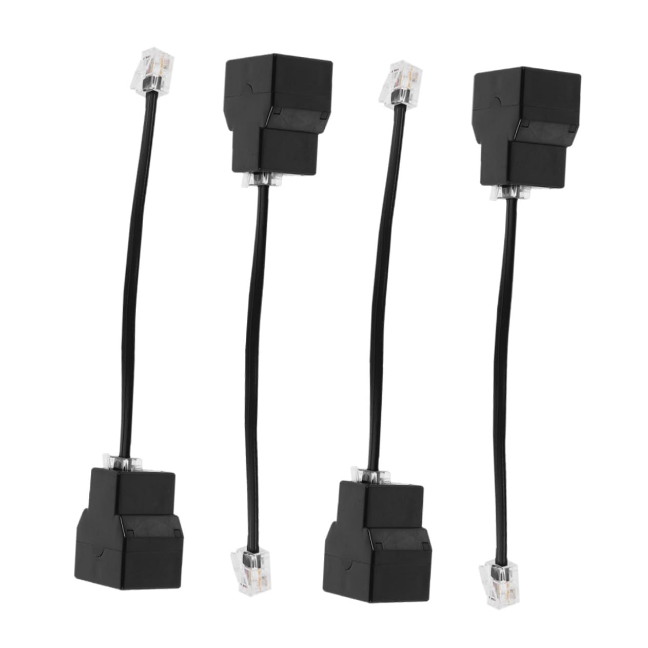 NULYLU 4pcs Telephone Splitter Pc Detachable Adapter for Dual Device Connection Line Converter for Telephones and Fax Machines Versatile Core Phone Line