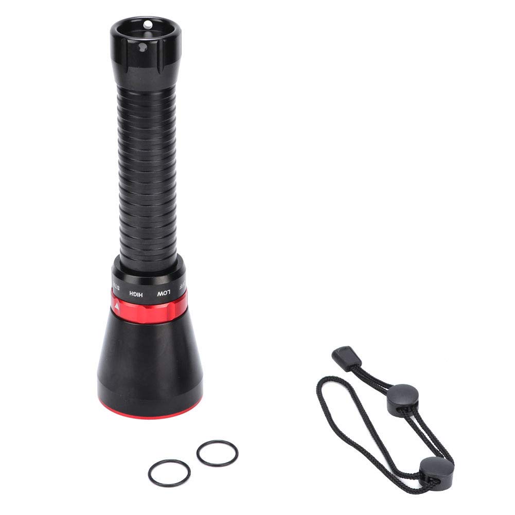Garosa Torcia Subacquea 100M, Torcia Elettrica Alta Luminosità 18000LM per Attività Subacquee e All'aperto, Lampada Subacquea Resistente Impermeabile (Rosso)