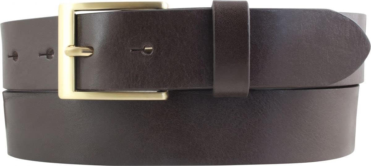 Volnerf rundsleder riem 3,5 cm | Denim riem voor heren met gouden gesp 35mm | Chino riem Kostuum riem | Zwart 130cm
