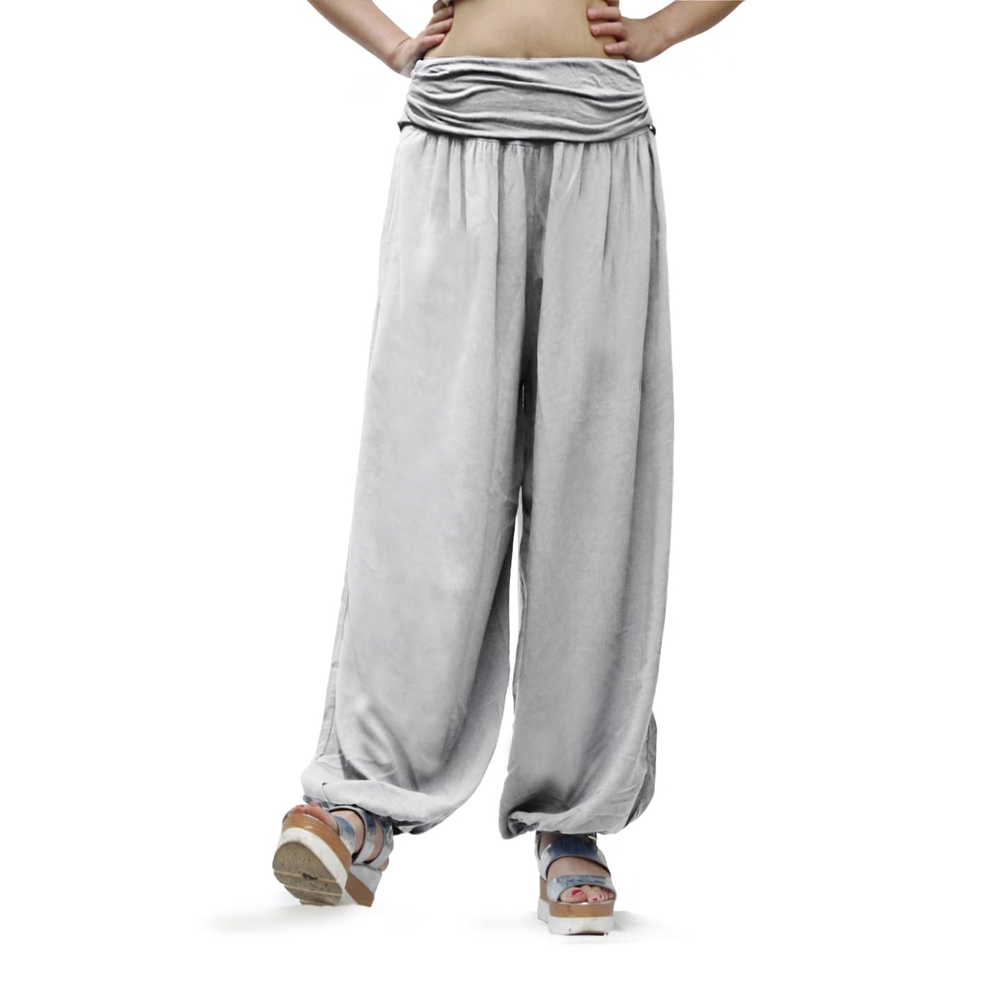 GLAMEXX24 Pantaloni Harem Donna, Larga Casual Pantaloni da Yoga con Tasche, Estivi Pantaloni Sportivi Leggeri per Jogging, Danza, Pilates