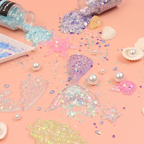 Glow In The Dark Glitter, 12 Colors Chunky Glitter For Tumblers, High Luminous Holographic Glitter For Resin Crafts Epoxy Slime, Cosmetic Grade Nail Glitter Set For Face Body Skin #TOP3