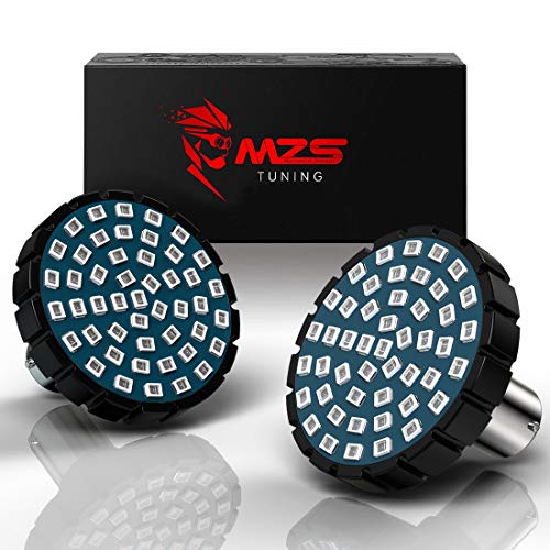 Mzs 2" red 1157 turn signal led bulb w/2835 chips bullet sty…