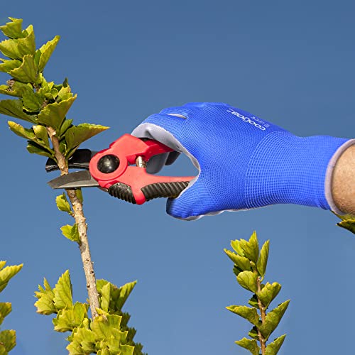 Cooljob 10 Pairs Safety Work Gloves For Men Women Non-Slip, Nitrile Rubber Coated Working Garden Yard Gloves Bulk With Grip, Palm Dipped Oil Resistant And Hand-Friendly, Multipack (Blue Gray, Large) #TOP2