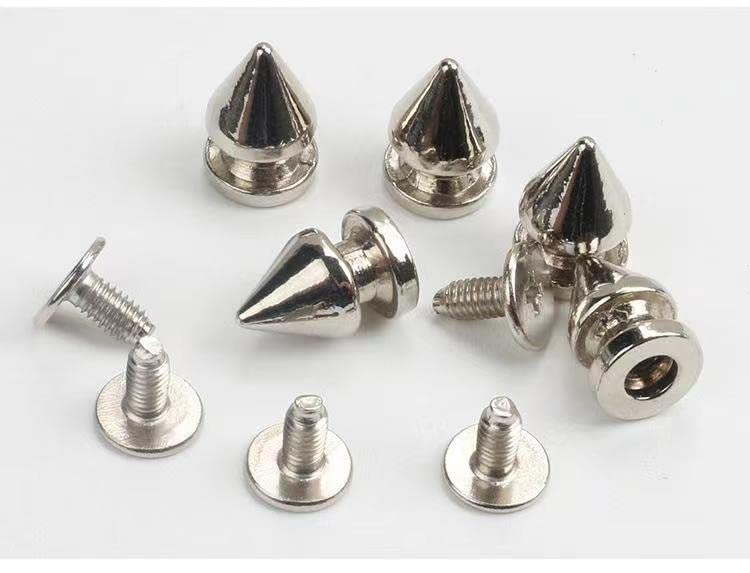 KeadicKeadic 360Pcs Zinc Alloy Cone Bullet Spikes with Studs Assortment Set, 7mm 8mm 10mm Bullet Tree Stud Spikes Screws Back Leather Rivets for Clothing Shoe Belt Craft (Gold/Silver/Gunmetal)