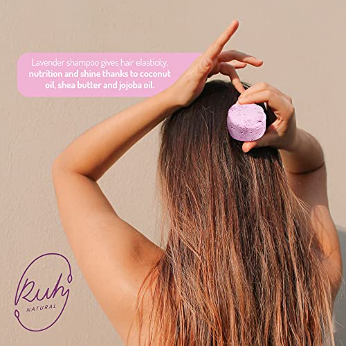 Ruh Natural Shampoo Bar For Color Treated Hair, Handmade Sulfate Free Shampoo Bars With Lavender, Vegan And Zero-Waste Eco-Friendly, Lavender (1Ct) #TOP3