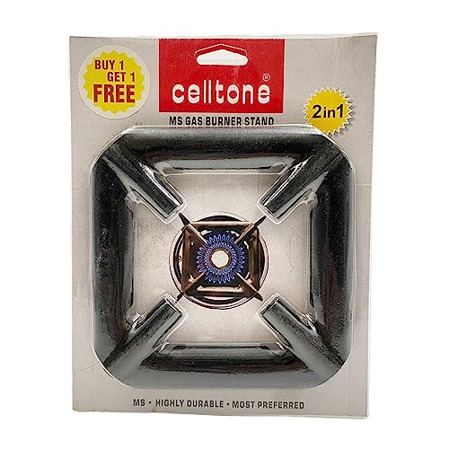 Image of Universal Removable Stainless Steel Square Shape Gas Saver Chula Stove Burner Stand Gas Burner Stand Pack Of 2 (Mild Steel)