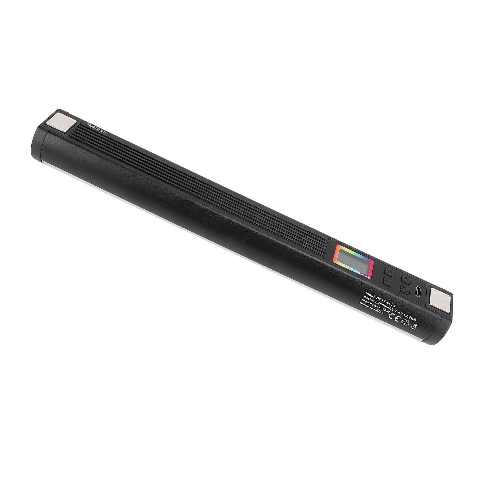 ZJchao Lumière de Tube RVB, 2700k à 6500k LED Magnétique Magnétique Handheld Video Light Stick Stick avec Un Trou de Vis à Vis de 1/4 Pouce Application de Tube Néon Lumineux Smart Tube Light for