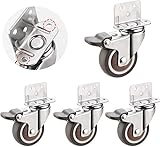 WWJ Juego de 4 Ruedas giratorias en Forma de L con Bloqueo D