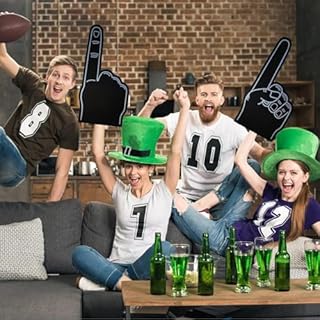 Nhujevkom Lot de 2 gants géants en mousse, doigts en mousse de gladiateurs, doigts en mousse pour fans de sport, main en mousse vierge, grand doigt pointant en mousse pour les fans de sport,