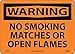 NATIONAL MARKER WARNING, NO SMOKING MATCHES OR (W402AB)