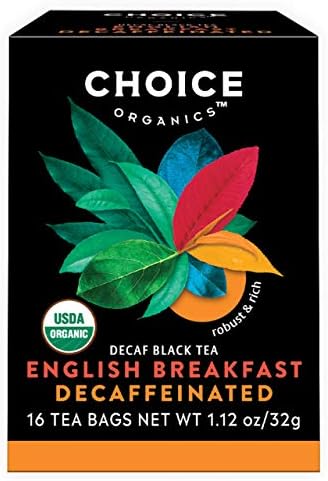 Choice Organics - Organic Decaffeinated English Breakfast Tea (1 Pack) - Fair Trade - Compostable - 16 Organic Black Tea Bags