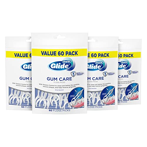 Palitos de fio dental Oral B Glide Gum Care, 60 unidades, pacote com 4