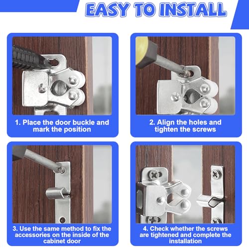 Kleemeiero 20 Stück Möbelschnäpper Türschnapper Schnappverschluss Doppel Rollenschnäpper für Schrank Ball Roller Catch Verschluss balkontür Schnäpper Schrank Verriegelung Scharniere für Schranktüren