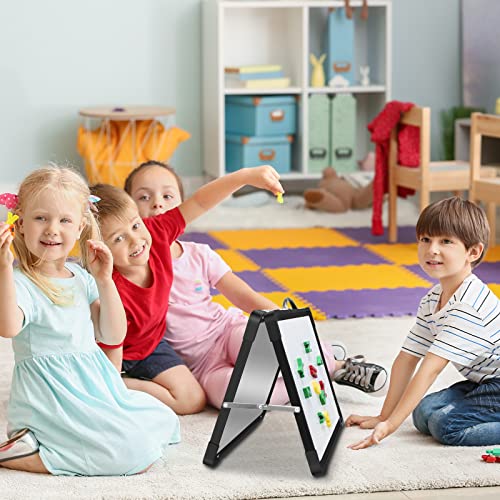 Image of Small Dry Erase White Board Double-Sided Magnetic Portable White Board Desktop Foldable Tabletop Whiteboard Easel for Home, Office, Classroom