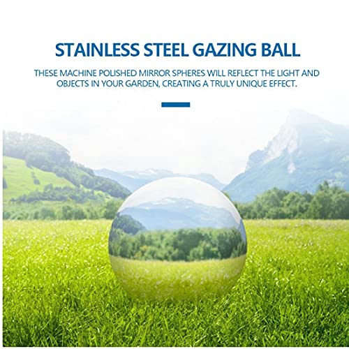 Stainless Steel Gazing Ball 13.8cm Mirror Polished Reflective Sphere Seamless Hollow Globe 3PCS - Image 4