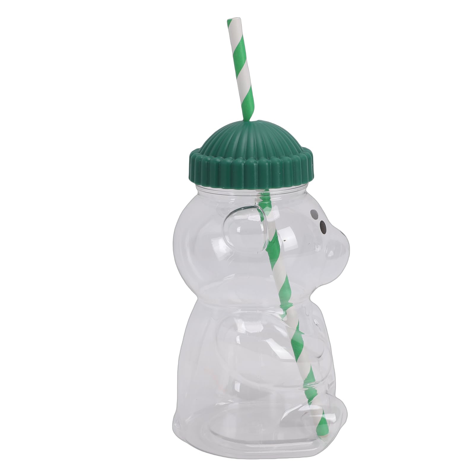 Bärenbecher, Niedlicher 3D-Bärenbecher für Kalte Getränke, Wiederverwendbarer Becher mit Strohhalm und Deckel, 450 Ml, Transparentes PET, Leicht, für Kaffee, Saft, Tee