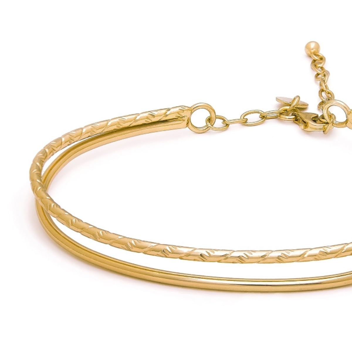 925 Silver Double Circular Bracelet with Stamp