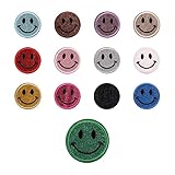  13 stück Smiley-Gesichts-Stickerei-Patch, Emoji-Bügelflecken, Bügelstickflecken, Mini Zeichentrickfilm Patch, DIY-Bekleidungszubehör, geeignet für T-Shirts, Rucksäcke