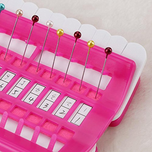 Image of Pssopp Floss Organizer Embroidery, Cross Stitch Tool 30 Position Cross Stitch Needles Holder Thread Organizer Sewing Tools Embroidery Thread Organizers Shelf (Rose)