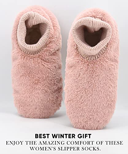 Image of DICUIRD Women's Non-Slip Gripper Slipper Socks Boot House Slippers