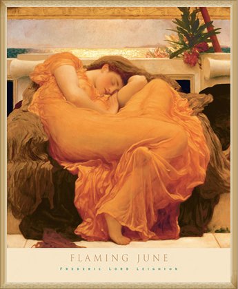 Amazon.co.jp: ポスター フレデリック レイトン Flaming June 額装品