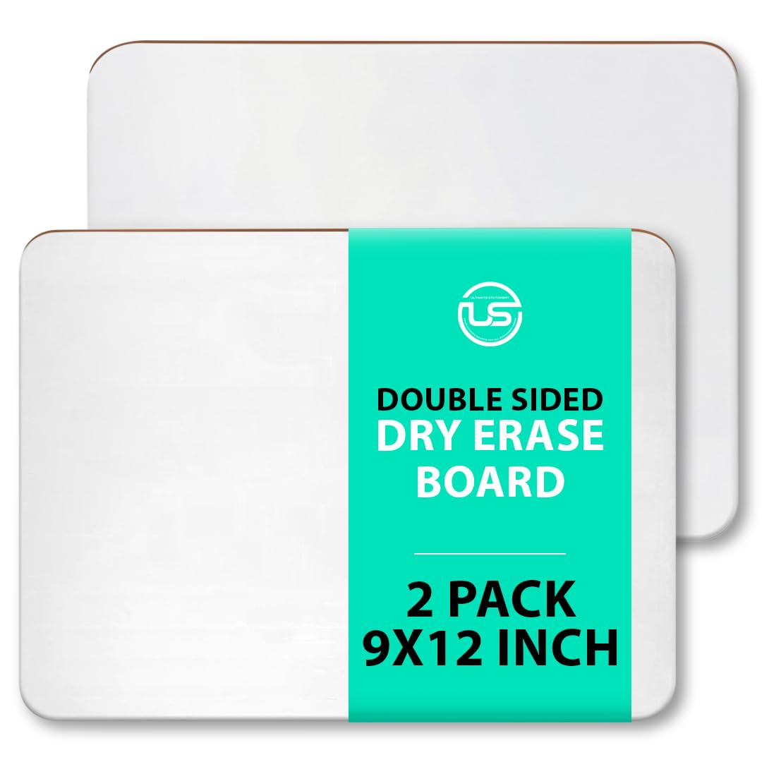 Pizarra blanca pequeña, pizarra de borrado en seco de 9 x 12 pulgadas, 2 pizarras blancas de borrado en seco, pizarra blanca de doble cara, portátil, pizarra pequeña de borrado en seco para niños,