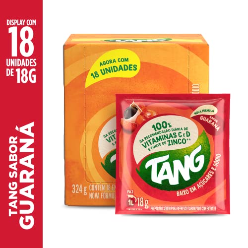 Refresco em pó Tang Guaraná display com 18 unidades de 18g