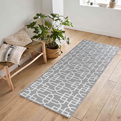 GULLAMBO Washable Non Slip Mat for Wooden Floors - Super Absorbent Dirt Trapper - Indoor Floor Mat, Kitchen and Hallway Runner Rugs (40x60cm, Grey) - Image 2