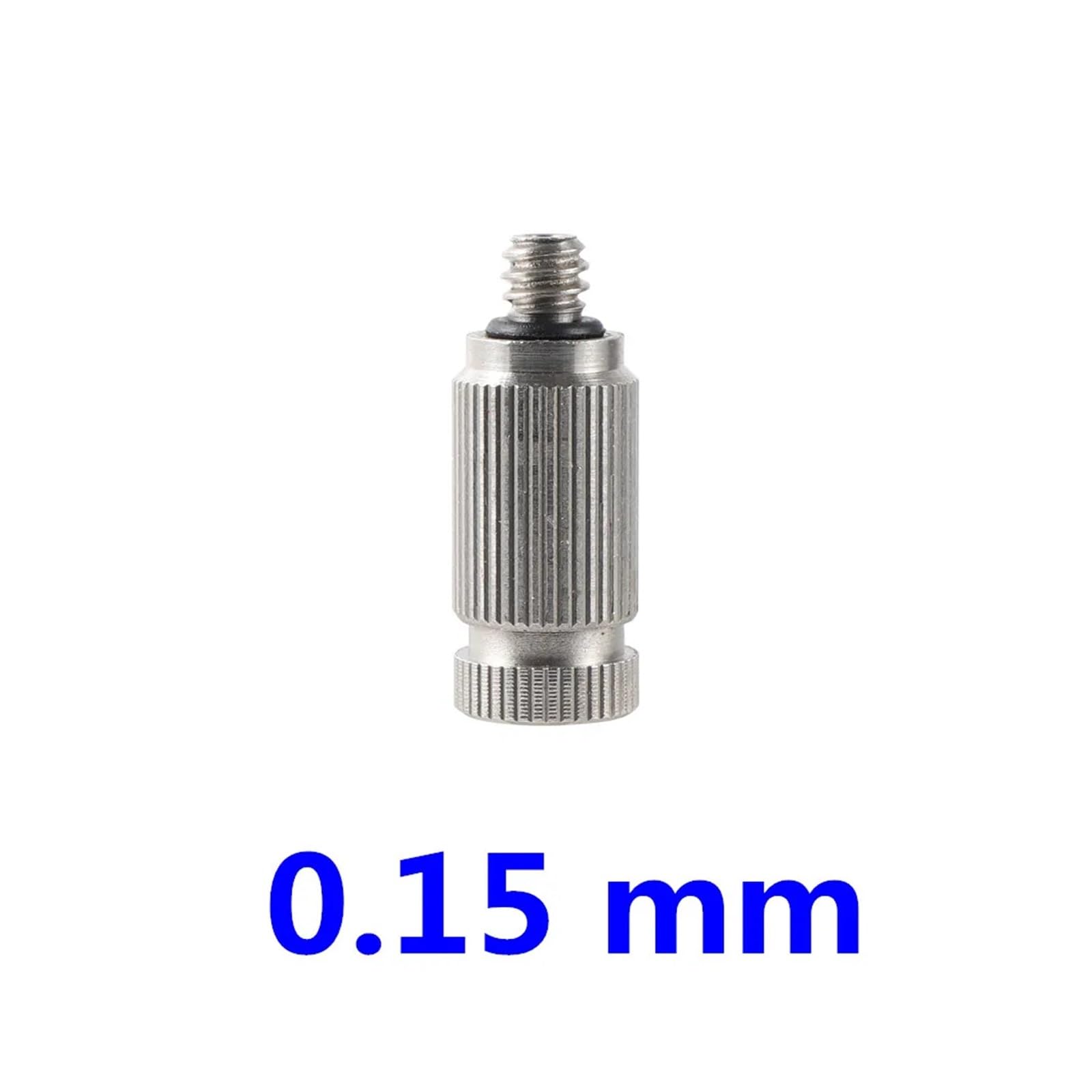 Boquilla de atomización de Alta presión de Acero Inoxidable 304 con Rosca de 3/16" para riego de Jardines y paisajismo, 50 Unidades (Color: Plata, Tamaño: 0,15 mm)