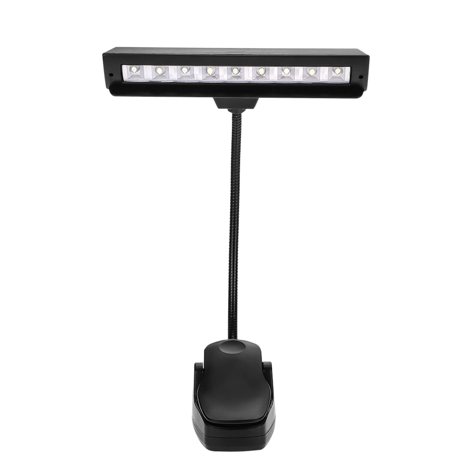 Eujgoov Music Stand Lamp, 9 LEDs Clip On Desk Light, Large Illumination Area USB Rechargeable Book Light for Reading-image-48