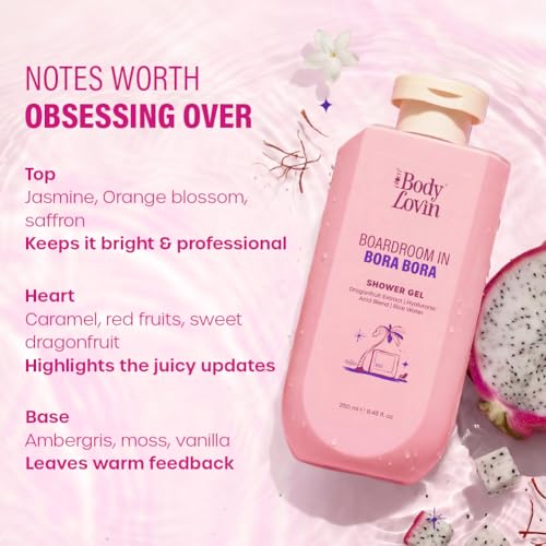 Image of Plum BodyLovin' Boardroom In Bora Bora Shower Gel | Hydrating & Brightening Body Wash | Dragonfruit Extract, Hyaluronic Acid Blend & Rice Water | Sweet Tropical Fragrance | 250 ml