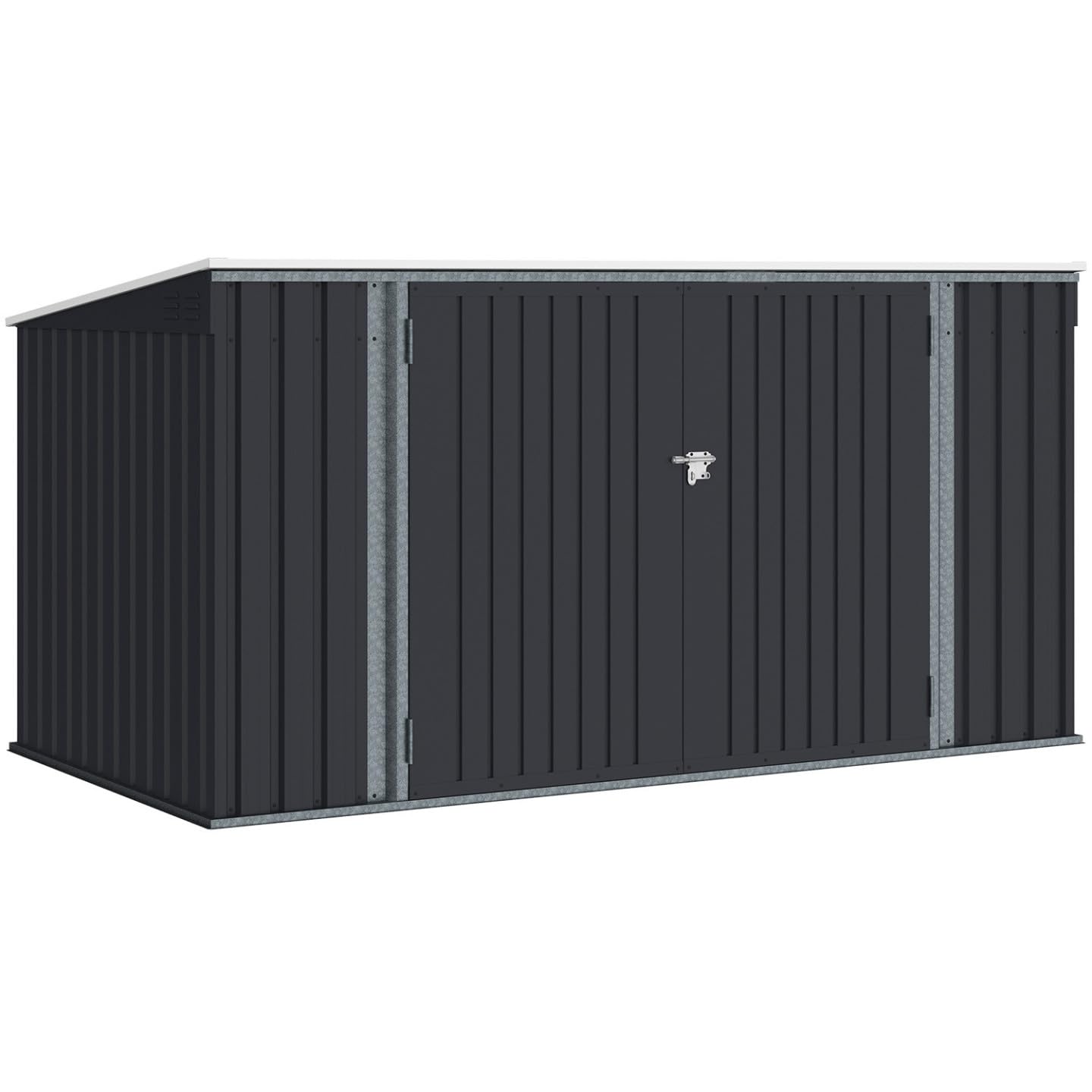 IDMarket - Abri de Jardin XXL en métal Gris Anthracite verrouillable Multi-Rangement pour Stockage vélos, Outils, poubelles