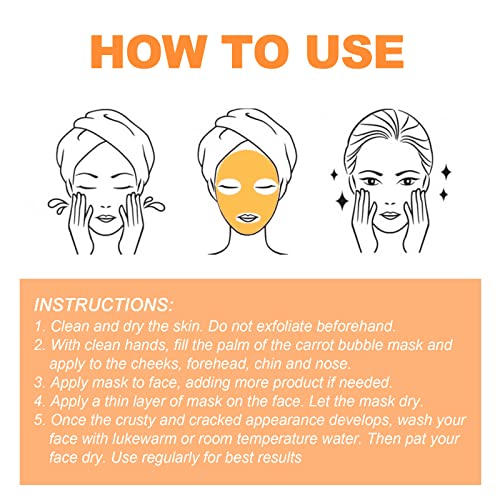 Hhkuize 2023 New Magical Carrot Bubble Mask Ubeavty Carrot Extract Bubble Facial Mask, Carrot Extragt Bubble Facial Mask, Carrot Bubble Mask Compound Acid Carrot Foam Facial Mask (36Pcs) #TOP2