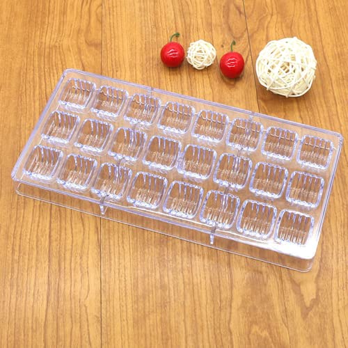 Binwat 24 Grid Chocolate Candy Mold PC Polycarbonate Chocolate Making Mould (Cylindrical Corrugated Shape) - Image 2