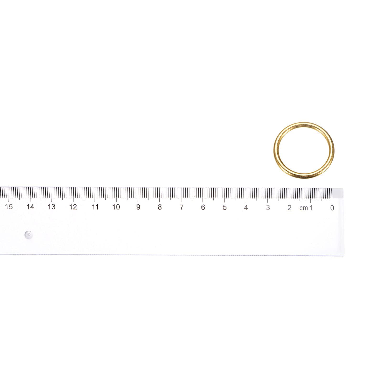 MACHSWON Zinc Alloy O Rings 25mm(1") ID 3mm Thick Multi-Purpose Welded O Buckles Heavy Duty Smooth Solid Ring for Bag Straps Belts Pet Leashes and DIY Crafts Gold 10pcs - Image 2
