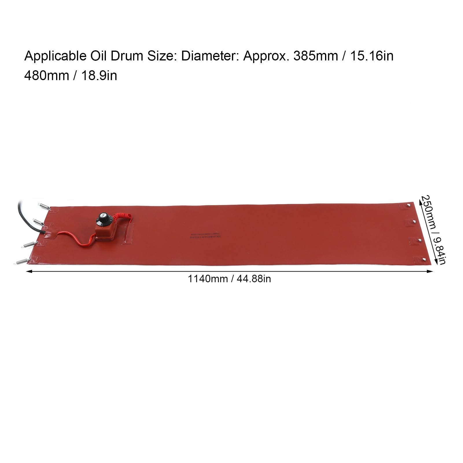Riscaldatore A Tamburo In Silicone 1200W Con Termostato - Per Bombole Propano E Tubi - 250x1140mm, 30-150°C - Foto 8