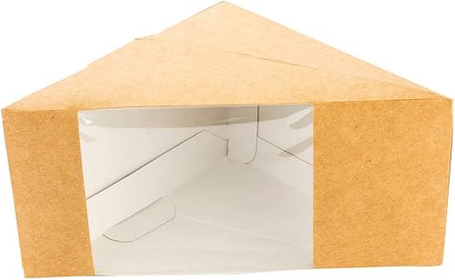 Miniatura 8 de Restaurantware Cafe Vision - Cajas de papel sándwich de 4.8 x 2 pulgadas, 200 cajas pequeñas de cuña tipo sándwich, con ventana, desechables, de