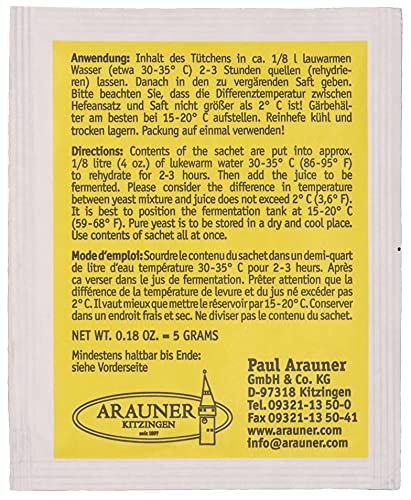Arauner 4x Arauner Universal Reinhefe Weinhefe Rotwein WeiÃŸwein