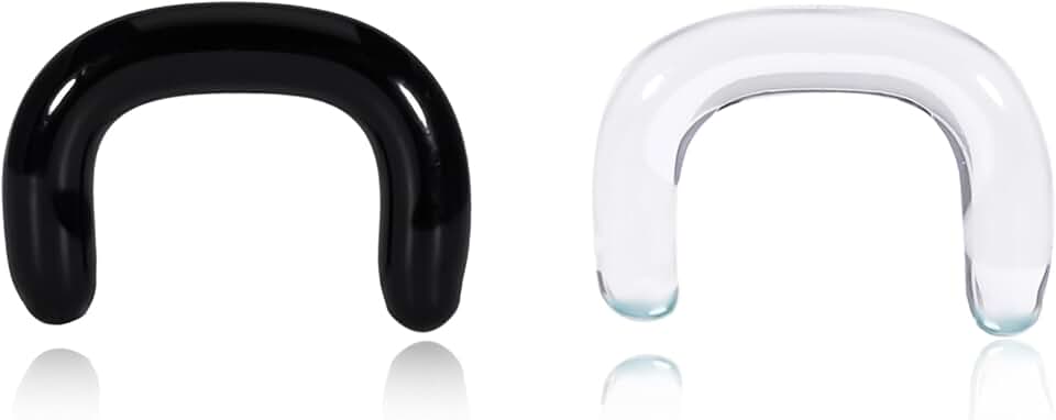 2 peças retentores de septo de vidro 16G 14G 12G 10G 8G 8G retentores de piercing de nariz invisíveis em forma de U com anéis de vedação hipoalergênicos para trabalho, esportes, cirurgia