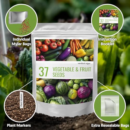 37 Varieties Vegetable Seeds Kit, 20000+ Non-GMO USA Sourced Heirloom Seeds - Image 3