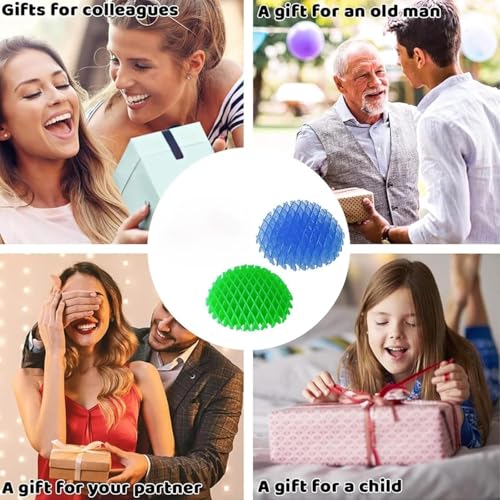 2 Stück Fidget Wurm Spielzeug, Formwandelnder Magische, Sensory Toys, Squeeze Stretchy Toy, Blau und Grün knallender Wurm Dehnbares Spielzeug für Erwachsene