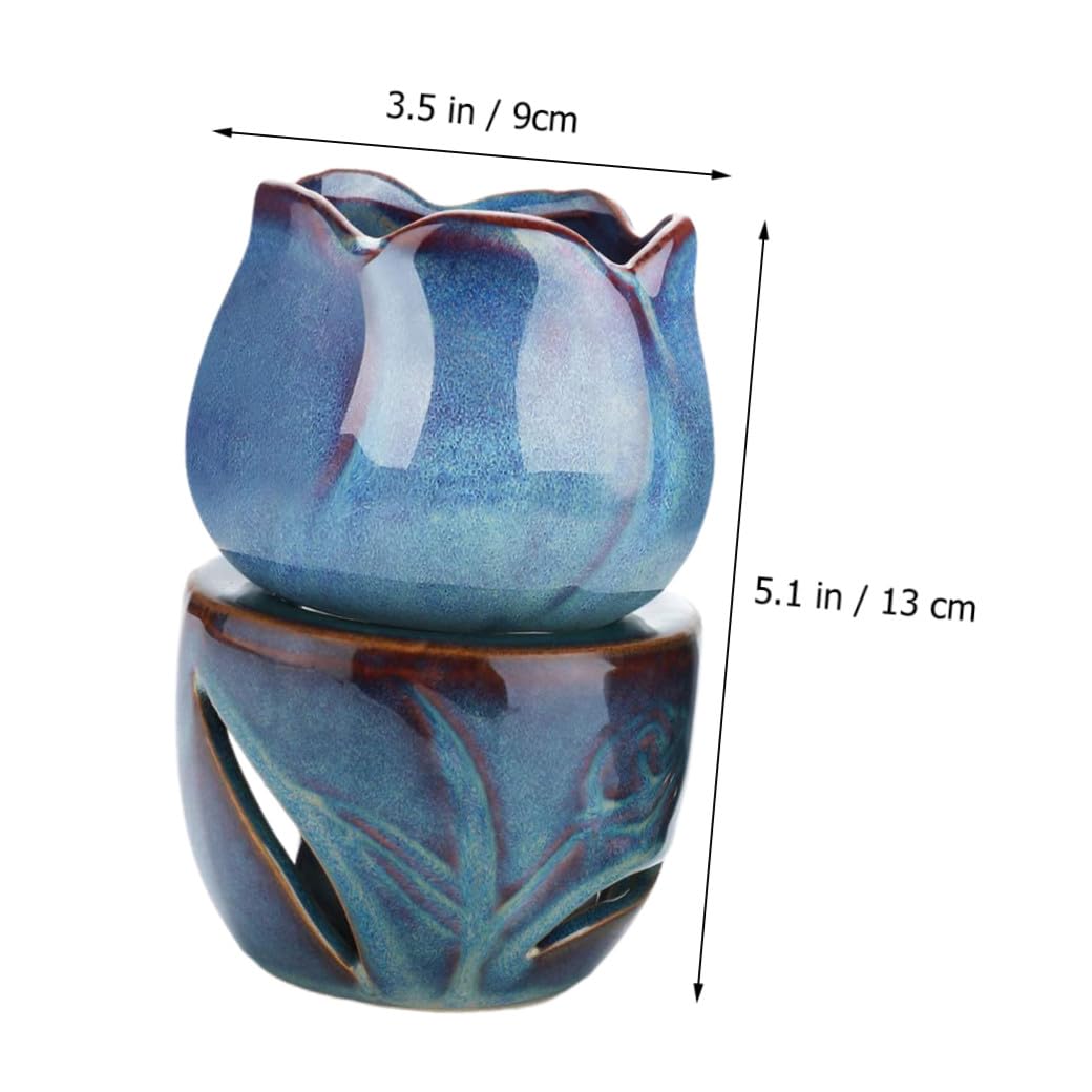 Gatuida Diffuseur de Parfum en Céramique Bleu pour Aromathérapie et Purification d'air, Bougeoir Décoratif Maison et Séances de Yoga Couleur Aléatoire