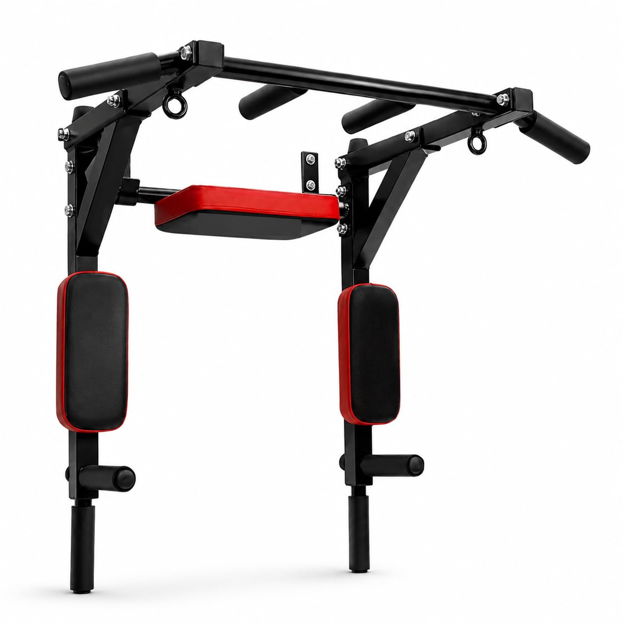 Pull Up Bar Wall Mounted Chin Up Bar Dip Station, Heavy Duty Steel Multi Grip Power Tower for Home Gym Upper Body Workout, Foam Grips, Black (STYLE & LOAD CAPACITY: (STYLE 2) Load Capacity 150kg)