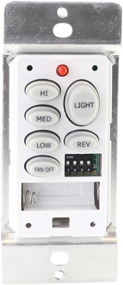 Anderic CHQ9051T / UC9051T Wireless Wall Switch Ceiling Fan Remote Control | 3-Speed Fan, Up & Down Light, Reverse | Works with UC7067RC, FAN28R-UD, UC7058GM Receivers | 304 MHz Dip Switch Pairing