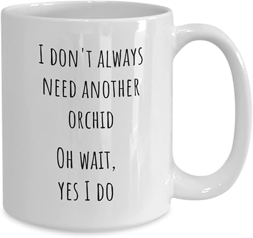 Miniatura 2 de Taza de café con texto en inglés "I Like Orchids", regalo para amantes de las orquídeas, siempre necesita otra orquídea divertida taza de café
