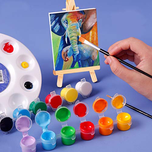 Conjunto de mini cavalete de pintura portátil com cavalete de madeira com tela FunPa