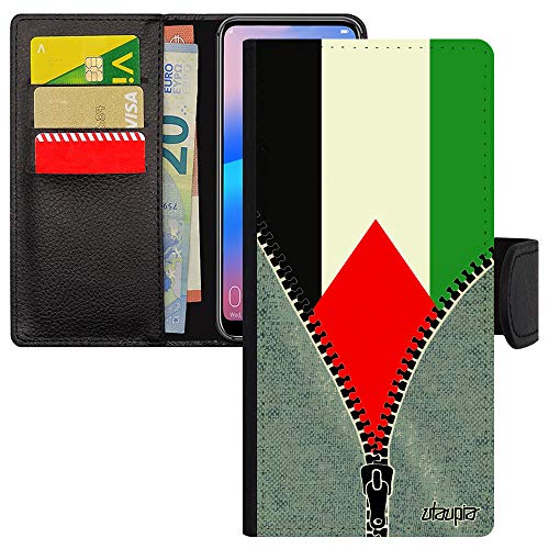 Coque Samsung Note 10 Lite portefeuille avec motif drapeau Palestine et bumper