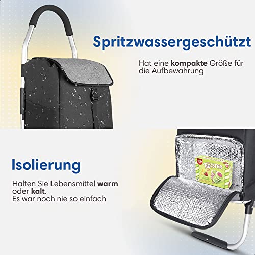 Safe Age® Einkaufstrolley mit Kühlfach und Sackkarren-Funktion - Einkaufswagen - Trolli - Klappbar