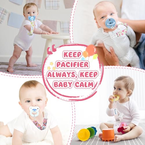 Image of Pacifier Clip Girl,6 Pack Stylish Binky Clips Strap for Baby Girls,Paci Holder with Clip Lightweight Universal Fits Most Pacifiers Teether Toy Teething Ring Soothie,Baby Gift(Travel in Space)
